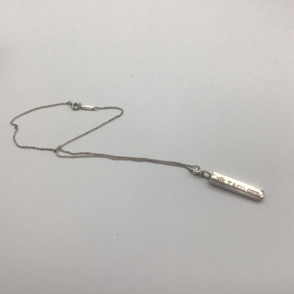 Vintage Tiffany & Co. Tiffany 1837 Bar Plate Pendant Necklace Sterling Sliver - Picture 9 of 15